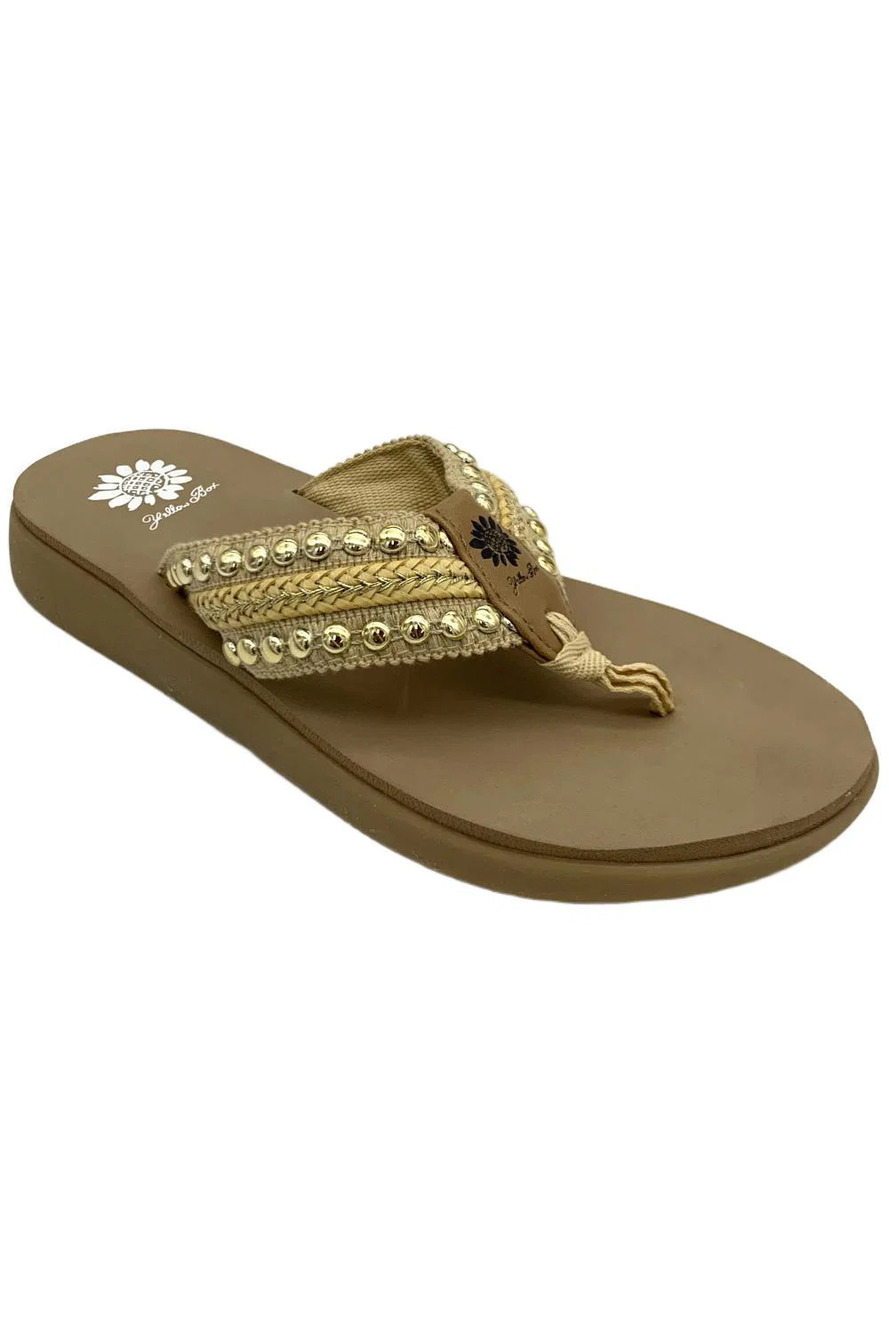 Yellow Box Women's Genevia Thong Sandals Natural - Medium